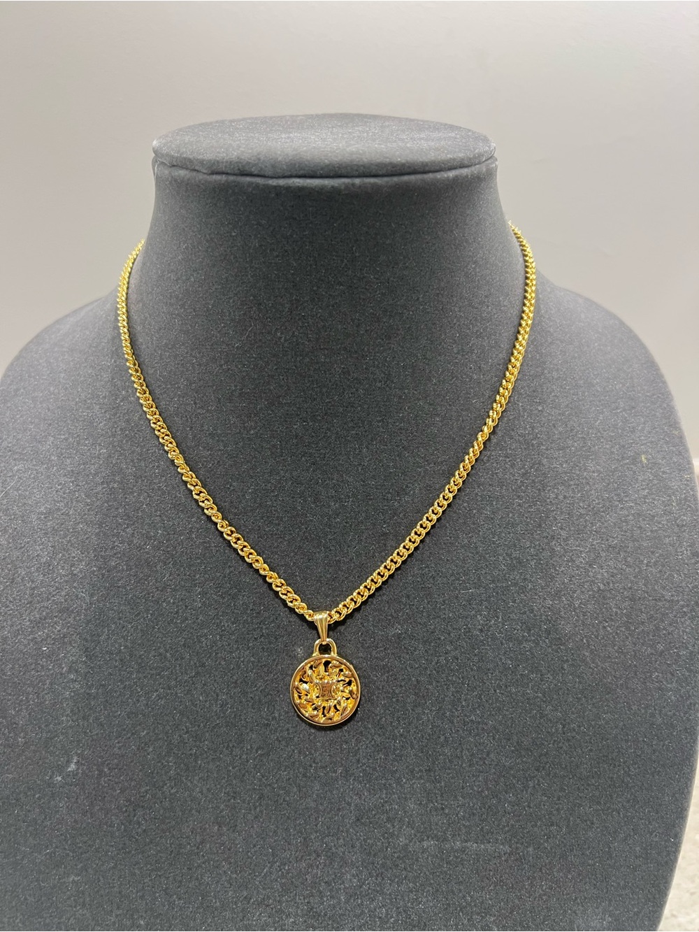 Celine Triomphe Medallion Necklace